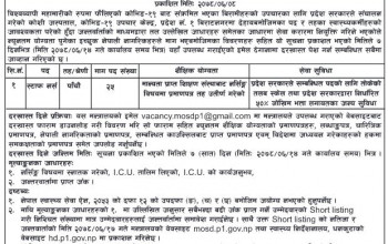 प्रदेश १ सामाजिक विकास मन्त्रालयमा २५ जना नर्सका लागि जागिरको अवसर